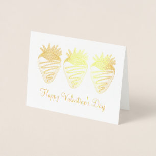 Happy Valentine's Day Chocolate Dipped Strawberry Foil Card