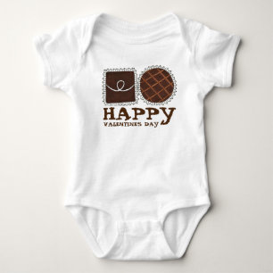 Happy Valentine's Day Chocolate Valentine Candy Baby Bodysuit