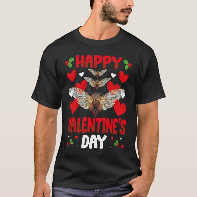 Happy Valentines Day Cicada Heart Love Animal T-Shirt (Front)