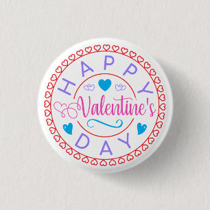 Happy Valentine's Day Circle Design-67127 3 Cm Round Badge
