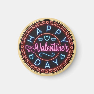 Happy Valentine's Day Circle Design-67128 Magnet