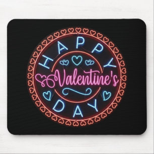 Happy Valentine's Day Circle Design-67128 Mouse Mat