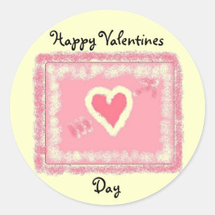 Happy Valentines Day Classic Round Sticker