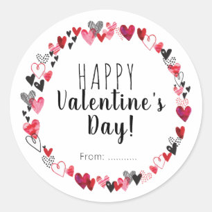 Happy valentine's day classic round sticker