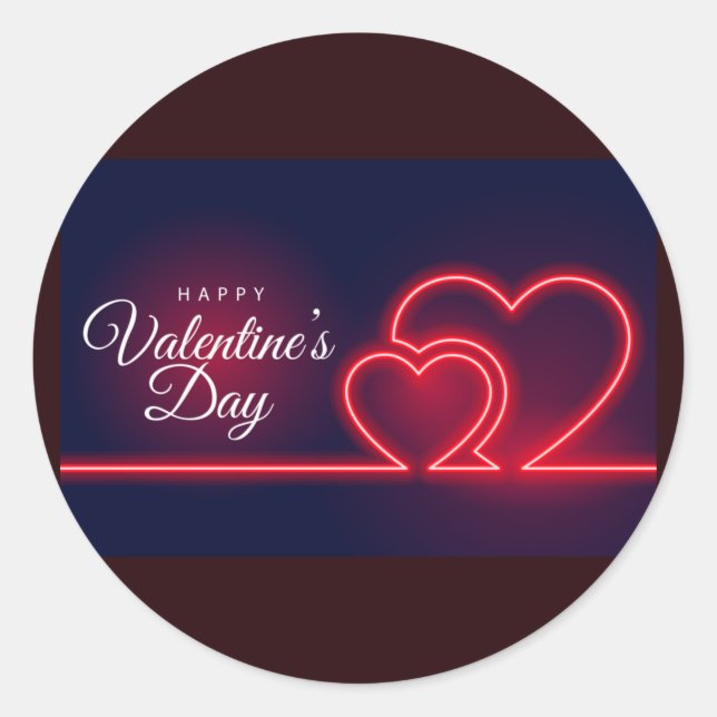 Happy Valentine's Day! Classic Round Sticker (Front)
