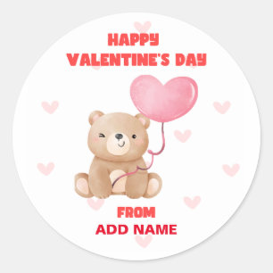 Happy Valentines Day  Classic Round Sticker