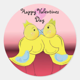 Happy Valentines Day Classic Round Sticker