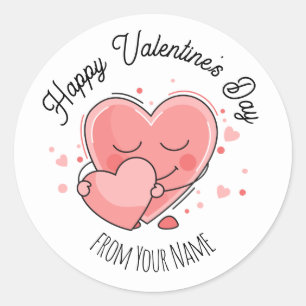 Happy Valentine's Day Classic Round Sticker