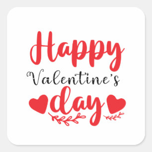 Happy Valentine's Day Classic Square Sticker