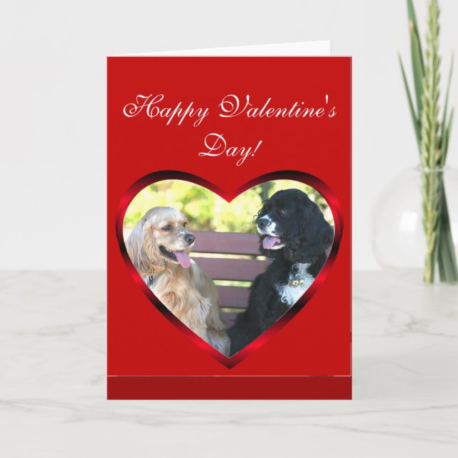 Happy Valentine's Day Cocker Spaniels card (Front)