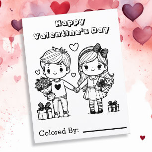 Happy Valentine's Day     Colour Me Page