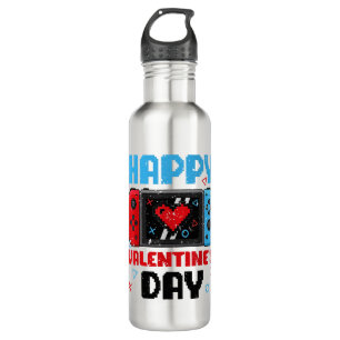 Happy Valentines Day Controller Video Game Heart B 710 Ml Water Bottle