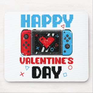 Happy Valentines Day Controller Video Game Heart B Mouse Mat