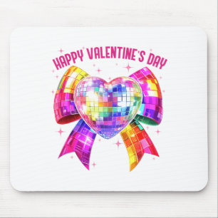 Happy Valentine's Day Coquette Disco Ball Heart Gi Mouse Mat