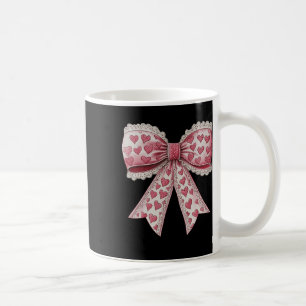 Happy Valentines Day Coquette Lace Bow Heart Girl  Coffee Mug