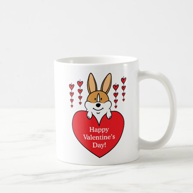 Happy Valentine's Day Corgi Mug (Right)