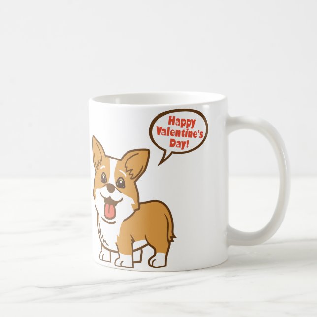 "Happy Valentine's Day" Corgi Mug (Right)