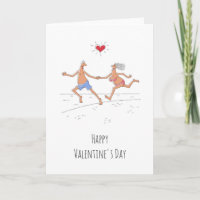 Happy Valentine's Day Couple Lovers Beach Heart