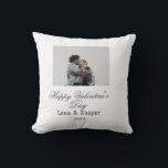 Happy Valentine's day couple photo modern simple t Cushion<br><div class="desc">Design for couple love</div>