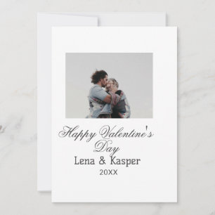 Happy Valentine's day couple photo modern simple t Holiday Card
