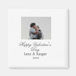 Happy Valentine's day couple photo modern simple t Magnet