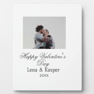 Happy Valentine's day couple photo modern simple t Plaque