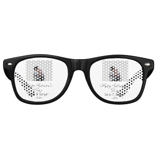 Happy Valentine's day couple photo modern simple t Retro Sunglasses (Front)