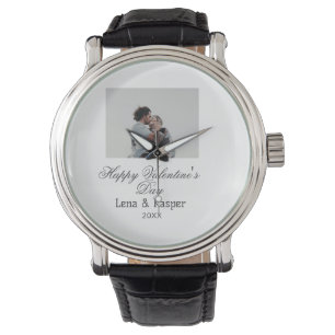 Happy Valentine's day couple photo modern simple t Watch