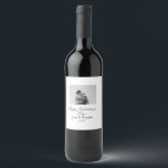 Happy Valentine's day couple photo modern simple t Wine Label<br><div class="desc">Design for couple love</div>