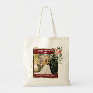 Happy Valentines Day Couple Photo & Romantic Love Tote Bag