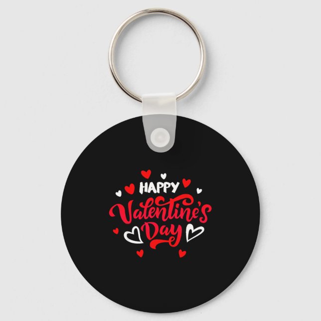 Happy Valentine's Day Couples Date Valentine Love  Key Ring (Front)