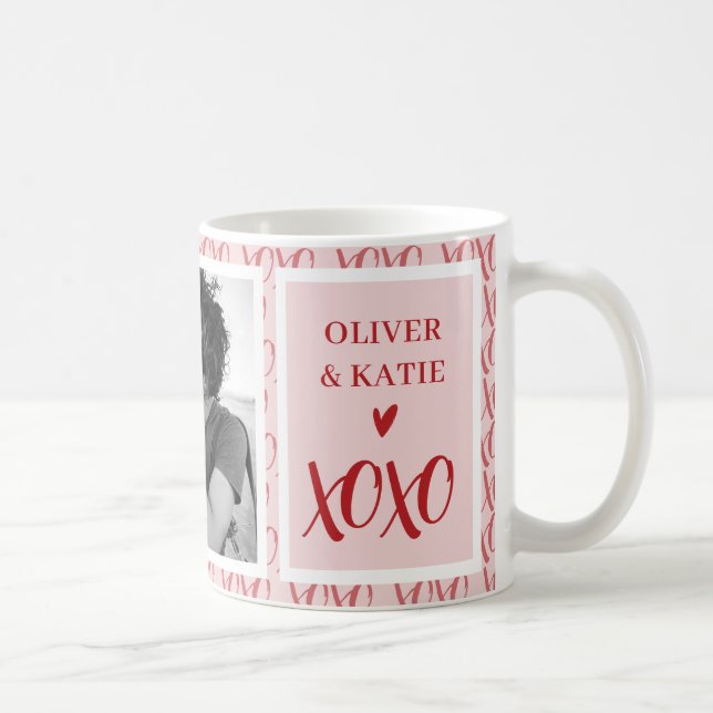 Happy Valentine's Day Couple's Photo XOXO Coffee Mug (Right)