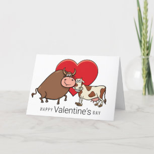 Happy Valentine's Day Cow Couple Thank You Card