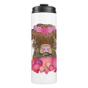 Happy Valentines Day Cow Thermal Tumbler