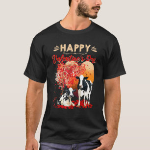 Happy Valentines Day Cows Animal Farmers Couple T-Shirt