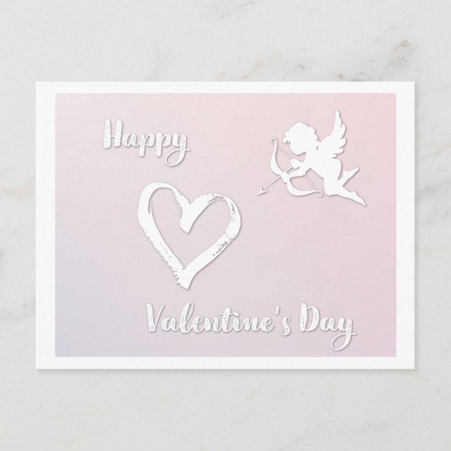 Happy Valentine's Day Cupid Holiday Postcard (Front)
