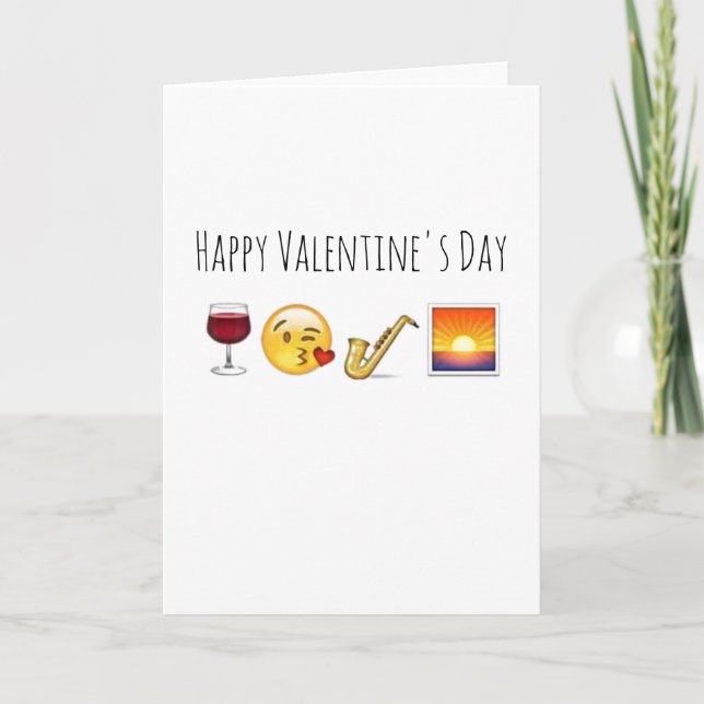 HAPPY VALENTINES DAY CUSTOM MESSAGE EMOJI BIRTHDAY HOLIDAY CARD (Front)