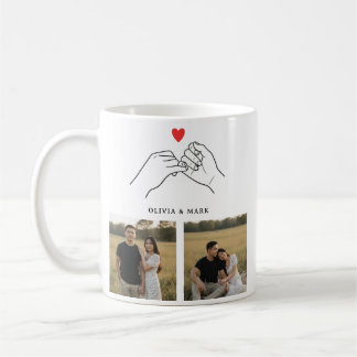 Happy Valentines Day Custom Photo Collage Romantic Coffee Mug