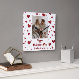 Happy Valentine's Day Custom Photo Wall Clock