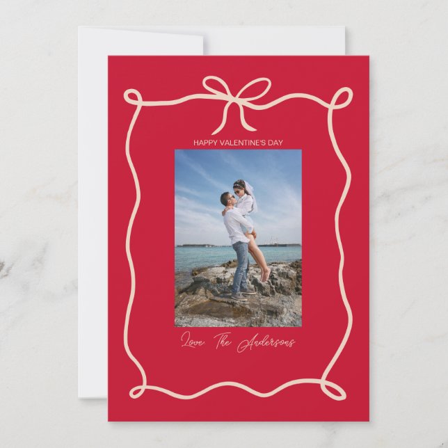 Happy Valentine's Day Custom Photograph Whimsical Holiday Card (Front)