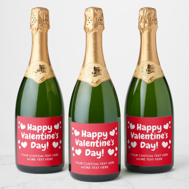 Happy Valentine's Day custom Sparkling Wine Label (Bottles)