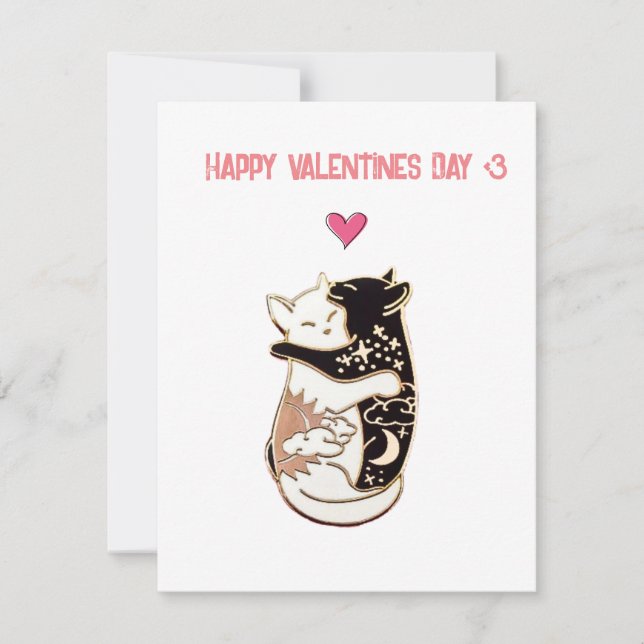 happy Valentines  day cute cat Holiday Card (Front)