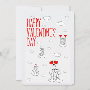 Happy Valentine's Day Cute Couples  Holiday Card