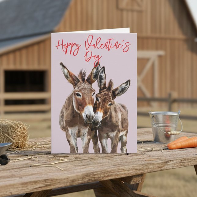 Happy Valentine's day Cute Donkeys Love Card (Creator Uploaded)