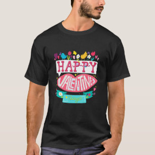 Happy Valentine's Day Cute Flower Colourful T-Shirt