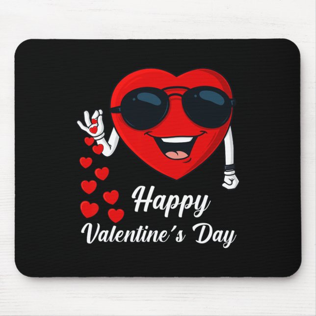 Happy Valentines Day Cute Heart Bae Fun Salting He Mouse Mat (Front)