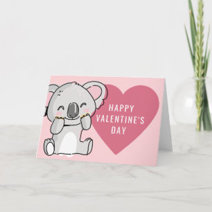 Happy Valentine's Day   Cute Koala Bear Card