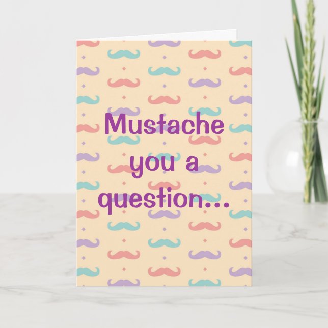 Happy Valentine's Day Cute Moustache Moustache Holiday Card (Front)