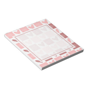Happy Valentine's Day Cute Pink Hearts Pattern Notepad