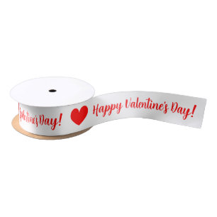Happy Valentine's Day cute red heart gift ribbon Satin Ribbon